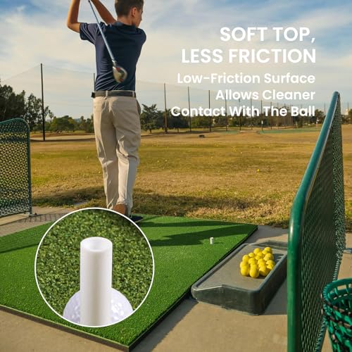 Amy Sport Golf Rubber Tees Ultra Long Size 3 3/4" Value 3 Pack, Adjustable Length Tee Holder for Driving Range Durable Practice Mat, Golf Accessories for Indoor Outdoor Backyard