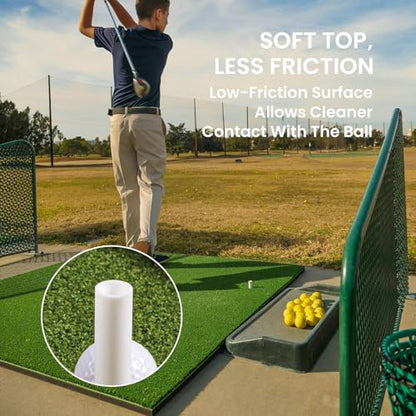Amy Sport Golf Rubber Tees Ultra Long Size 3 3/4" Value 3 Pack, Adjustable Length Tee Holder for Driving Range Durable Practice Mat, Golf Accessories for Indoor Outdoor Backyard