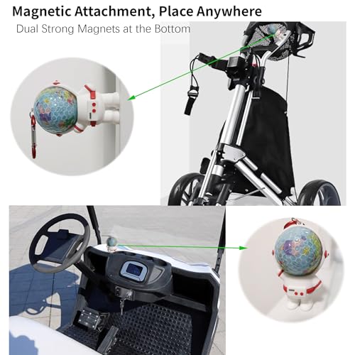Astronaut Golf Tee Holder and Phone Stand, Includes 2 Golf Tees, Golf Ball Holder with Carabiner, Fun Golf Accessories for Men and Women, Stylish Golf Bag Accessory and Golf Gift