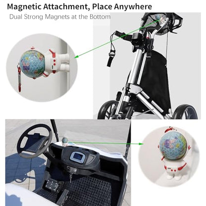 Astronaut Golf Tee Holder and Phone Stand, Includes 2 Golf Tees, Golf Ball Holder with Carabiner, Fun Golf Accessories for Men and Women, Stylish Golf Bag Accessory and Golf Gift