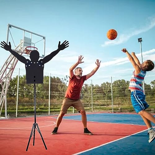 LXLZYXSF 2 Pack Pro Training Defender Dummy for Basketball, Shooting Dribbling Practice Aid, Adjustable Arms & Height, Tripod Base, Court Gymnasium Outdoor Indoor (Size : 165-240cm(64.9-94.4 inch))
