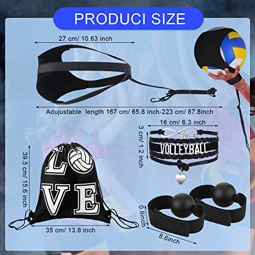 Honoson 7 Pcs Volleyball Training Equipment Aid Volleyball Serving Trainer Kit Gifts for Beginners - color: Black, style: Boys