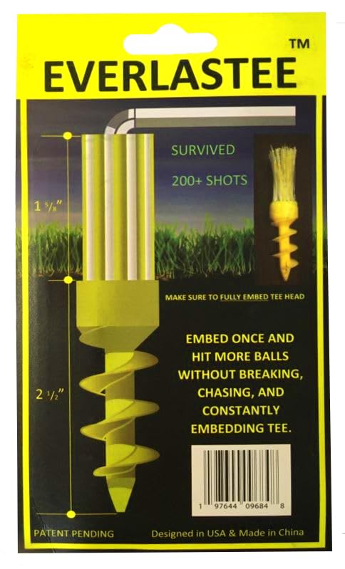 ADAEL Everlastee Unbreakable Plastic Golf Driving Range Tee for Practice on Grass, Flexible Bristles Low Friction Brush Tee, Reusable Golf Tees Embed Once Survive Hundreds of Drives