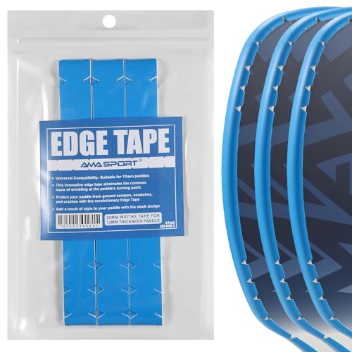 PICKLETECH Pickleball Paddle Protection Tape - Paddle Head Edge Guard - Racket Edge Protection Tape -Fit Perfectly Curved Edge -No Wrinkling - color: Blue, size: Width 20mm