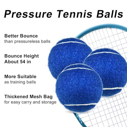 Tennis Balls 6 Pcs Training Tennis Balls Come with Mesh Bag for Easy Transport Beginner High Elasticity Practice Loose Tennis Ball for Dogs Natural Rubber Material