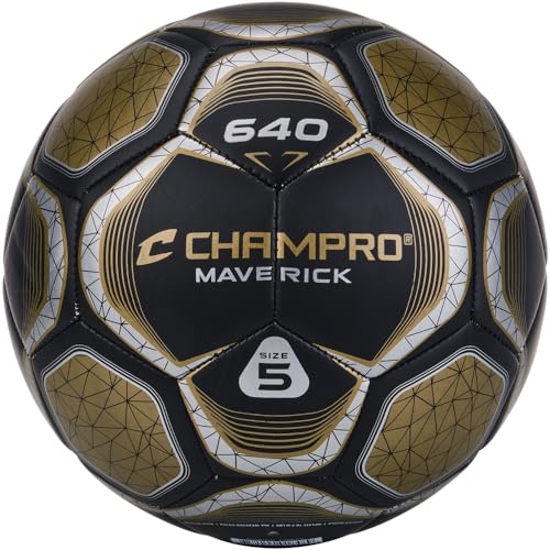 Champro Maverick Soccer Ball - color: Black, Vegas Gold, size: 4