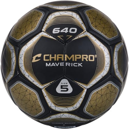 Champro Maverick Soccer Ball - color: Black, Vegas Gold, size: 4