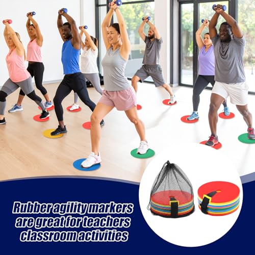 50 Pcs 6 inch Flat Cones Spot Markers Non-Skid Floor Hole Soccer Cones Field Court Spot Markers Flat Discs Soccer Training Equipment for Football Sports Speed Agility Practice
