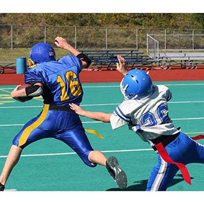 Flag Football Belts, Flag Football Set for Adults Kids and Youth, Flag Football Flags for Players Training Competition - color: Yellow and Red,28 Flags,14 Players