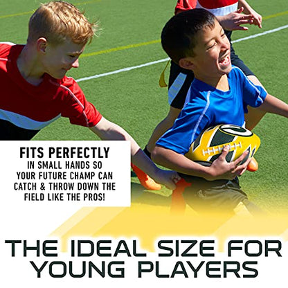 Franklin Sports NFL Team Footballs - Rubber Youth Mini Balls for All Teams - Kids 8.5" Football + Air Pump Sets - Official NFL Licensed - style: Green Bay Packers