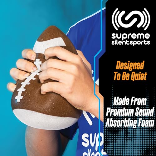 Bounceback Football | Quiet Indoor Foam Solo Catch Ball with Noise Reduction for Training & Playing, Boys & Girls, Never Shrunken | Brown, Game Size-20" Circumference (1 Pack)