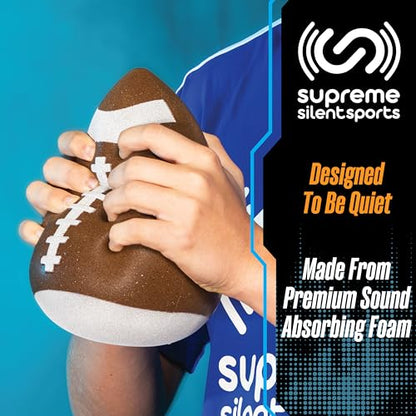 Bounceback Football | Quiet Indoor Foam Solo Catch Ball with Noise Reduction for Training & Playing, Boys & Girls, Never Shrunken | Brown, Game Size-20" Circumference (1 Pack)