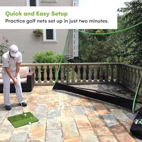 for Backyard Driving, Golf Practice Net, Dual-Turf Golf Mat, Chipping Target & Carry Bag