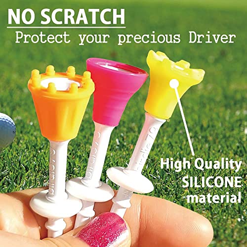 BIRDIE79 Upgraded Premium Big Head(Silicone) Golf Tees 3-1/4 – Height Adjustable – Easy Tee Up -Tee Off with Greater Consistency – Excellent Durability – Golf Tee Hanger – 1Pack