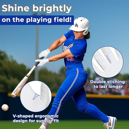AIGEVTURE Baseball Bating Gloves Adult Youth Baseball Softball Batting Gloves Adult Kids Boys Girls - color: White, size: Adult X-Large