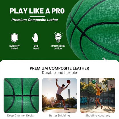 Custom Personalized Basketball with Name – Official Size 7/6 Composite Leather Indoor Outdoor Basketball – Unique Gift Ball for Players, Teams & Coaches