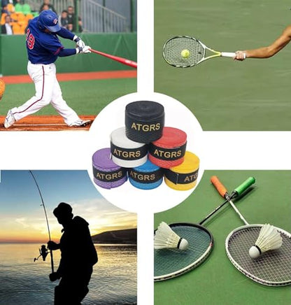 Tennis Grip Tennis Racket Grip Tape Absorbent Anti-Slip Tennis Overgrip for Tennis Badminton Pickleball Racquet Handle Overgrips and Overwraps, Embossed Surface - color: 6 Yellow Grips
