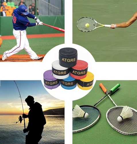 Tennis Grip Tennis Racket Grip Tape Absorbent Anti-Slip Tennis Overgrip for Tennis Badminton Pickleball Racquet Handle Overgrips and Overwraps, Embossed Surface - color: 6 Purple Grips