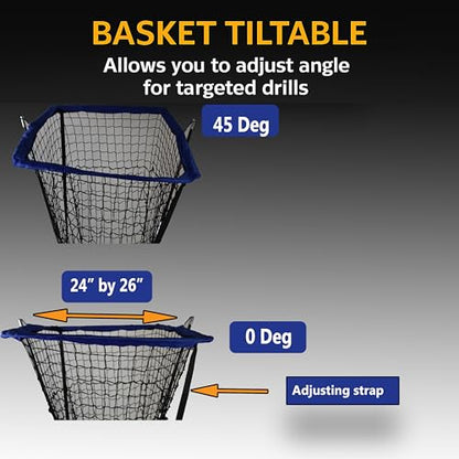 Volleyball Setter Trainer Net – Adjustable Height & Angle Training Equipment with Resistance Bands | Pro Blue Edition for Coaches, Teams & Setters