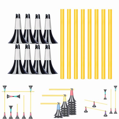 Basketball Training Cones and Agility Poles Set, 8pcs Cones with Anti-Slip Silicone Sleeve & 8pcs 19.7" Poles, Heavy Duty Soccer Training Equipment for Dribbling Drills and Speed Hurdles
