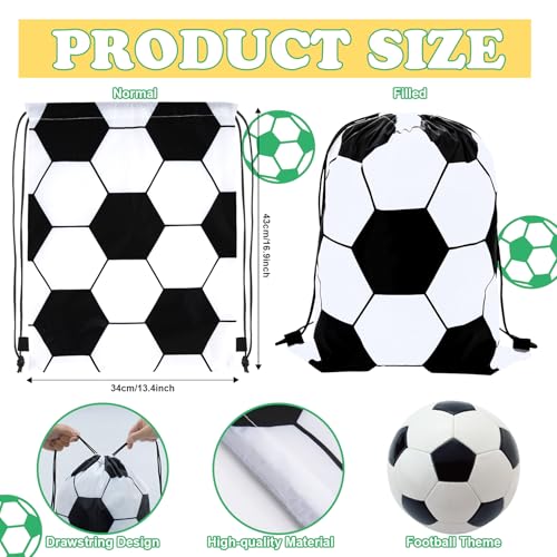 12Pack Drawstring Backpack Soccer Drawstring Bag Gift Bags,Drawstring Backpacks Bulk,Soccer Party Favors Cinch Bags String Bags Goodie Sack Bag(Soccer) - color: Soccer