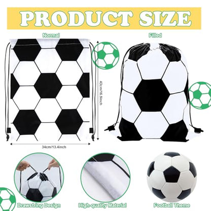 12Pack Drawstring Backpack Soccer Drawstring Bag Gift Bags,Drawstring Backpacks Bulk,Soccer Party Favors Cinch Bags String Bags Goodie Sack Bag(Soccer) - color: Soccer