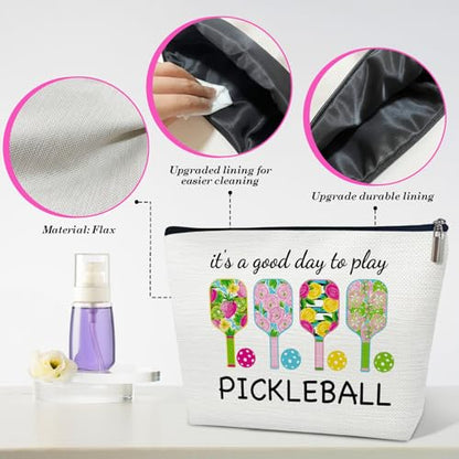 Pickleball Makeup Bag, Pickleball Gifts for Women, It's a Good Day to Play Pickleball Cosmetic Bag - color: multicolor03