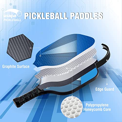 NQV Pickleball Net with 4 USAPA Approved Graphite Pickleball Paddles,Regualtion Size 22FT Pickle Ball Net, Outdoor Pickleballs, Carry Bag, Grip Tape,Weather Resistant Metal Frame - color: white