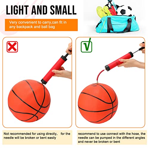Zhehao Ball Pump Bulk Air Pump for Sports Balls Soccer Ball Pumps with Needle Extension Hose Christmas Portable Hand Pump Inflation Kit for Football Basketball Christmas OCC Shoeboxes
