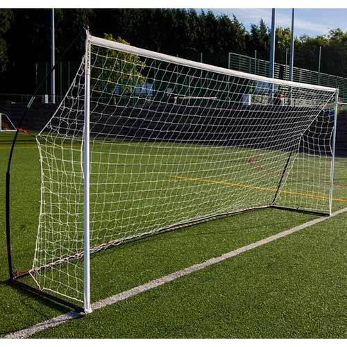 QUICKPLAY Kickster Elite Portable Soccer Goal | Integrated Weighted Base for Training on Turf, Hard Floors or Grass | Sizes 5x3', 6x4', 12x6', 16x7', & 3x2M [Single Goal] (F) 16 x 7'