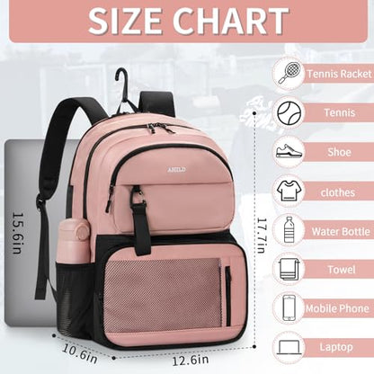 ANILD Tennis Bag Tennis Racket Backpack for 2 Rackets with Ventilated Shoe Compartment for Men & Women