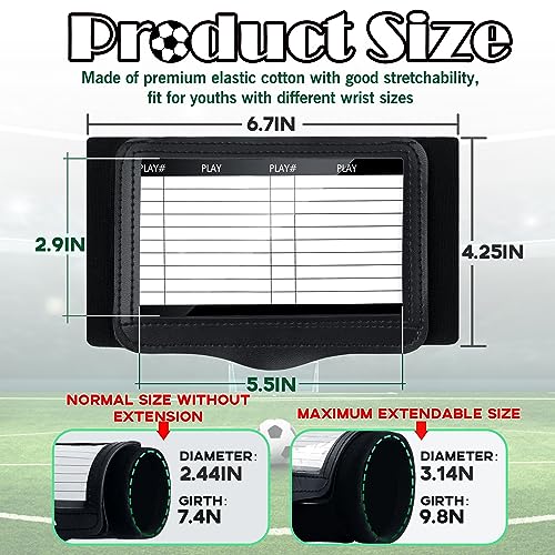 Youth Adult Football Wristbands, Quarterback Playbook Wristband with 3 Compartments, Wrist Coach for Football, Baseball, Softball, All Sports - style: Adult Version-6 PACK