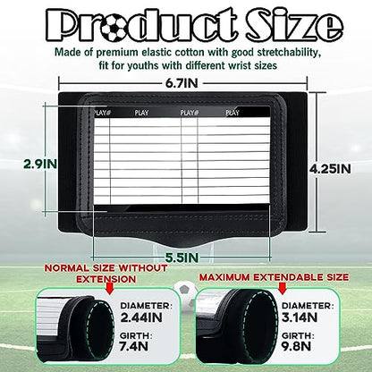 Youth Adult Football Wristbands, Quarterback Playbook Wristband with 3 Compartments, Wrist Coach for Football, Baseball, Softball, All Sports - style: Adult Version-6 PACK
