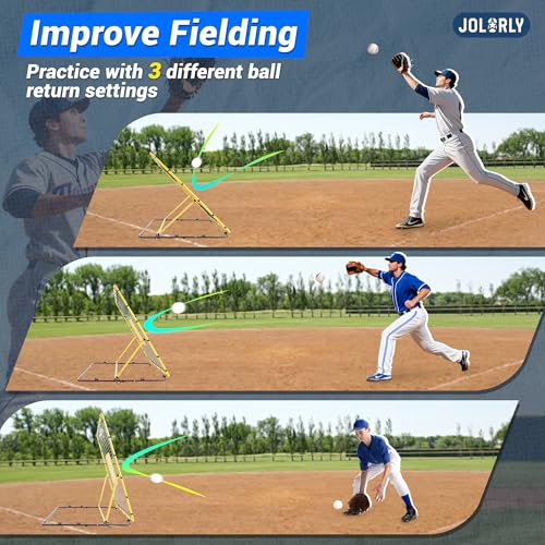 Heavy Duty Baseball Rebounder Net Fielding Trainer Pro Softball Pitch Back Bounce Pitchback for Ground, Line Drive, Fly Ball Return Settings