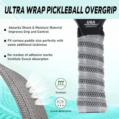 AMA SPORT Pickleball Paddle Grip Tape 2 Pack Pickleball Overgrip Replacement Grip Wrap for Pickleball Rackets Anti-Slip Grip Ridge Easy Installation and Long-Lasting Performance