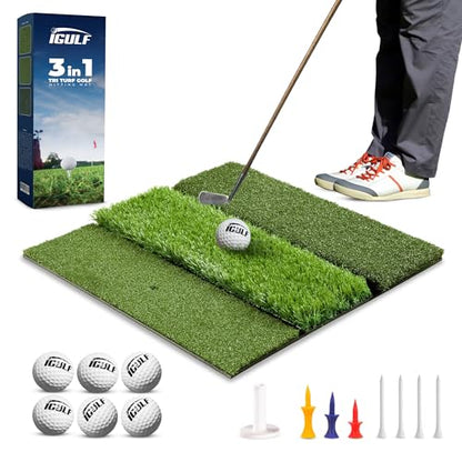 Premium Golf Hitting Mat for Indoor & Outdoor Practice – Professional Turf Golf Mat for Driving Range, Backyard & Home Use – Portable Golf Practice Mat with Realistic Grass Surface and Accessories