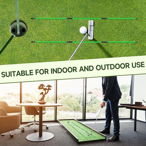 ATTRACTIVE 48-Inch Golf Alignment Sticks 2 Pack Collapsible Golf Practice Rods for Aiming, Putting,Golf Training Sticks with Clear Tube Case
