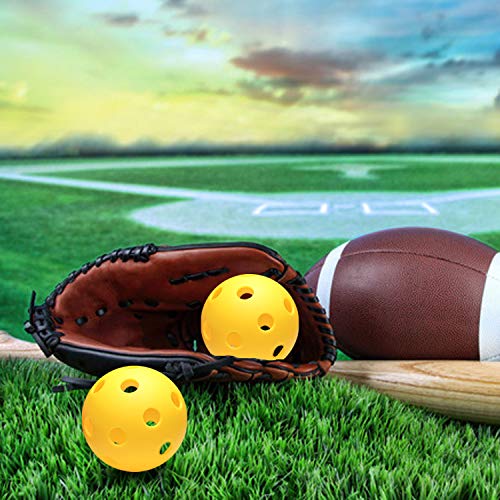 Anteer 12 Pack Plastic Baseball Practice Baseballs for Hitting, Indoor Outdoor Lightweight Balls Baseball Batting Training - color: Yellow