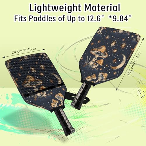 Pickleball Paddle Cover with Pockets and Handle Strap, Racket Sleeve and Ball Holder Organizer, 1 Pcs - color: white