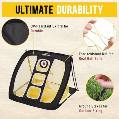 Chipping Net, Pop Up Golf Nets for Backyard Driving Real Golf Balls, Indoor & Outdoor Practice Net for Accuracy Short Game