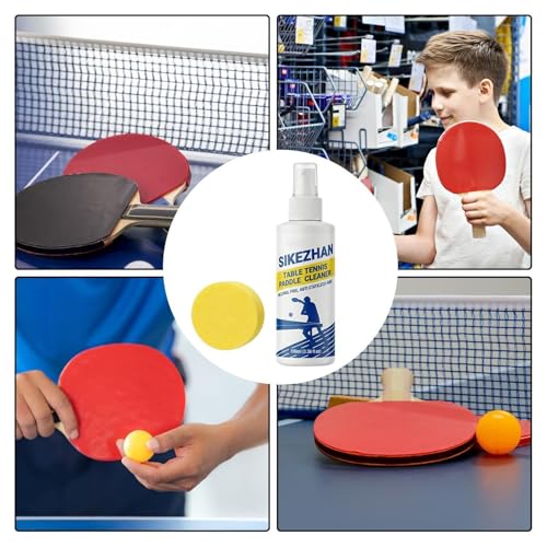 Table Tennis Paddle Cleaner | 100ml Dirt Removal Liquid | Table Tennis Rubber Cleaning Kit - for Eliminate Dirt & Dust Optimal Spin & Control Men Women Gym Sports Maintenance