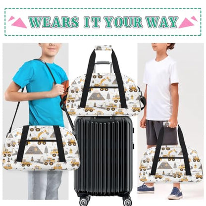 Cartoon Truck Kids Duffel Bag for Boys, Sports Gym Bag Overnight Travel Weekender Bag Lightweight Carry On Sleepovers Bag for School Practice Gymnastics - color: Cartoon Truck