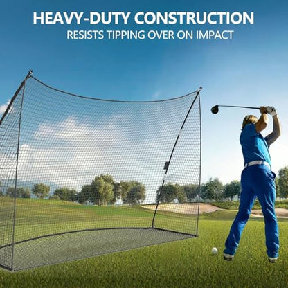 Golf Practice Hitting Net, 10 x 7 ft x 3 ft Portable Golf Nets Personal Driving Range for Swing Chipping, with Carry Bag for Backyard Outdoor Indoor Use