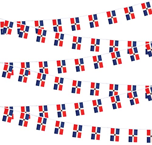 Dominica Dominican Small Mini String Banner Flags Miniature Dominica Banners For Grand Opening, Grand Opening Sports Celebration Decorations (100 Feet 76 Flags) - color: 2 pack Dominica