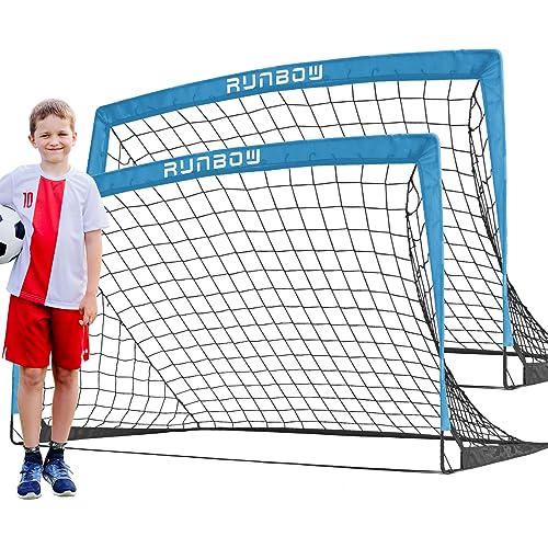 5x3 FT Kids Soccer Goal with Carry Bag, Portable Folding Soccer Net for Backyard Training, Indoor/Outdoor Use for Youth and Adults