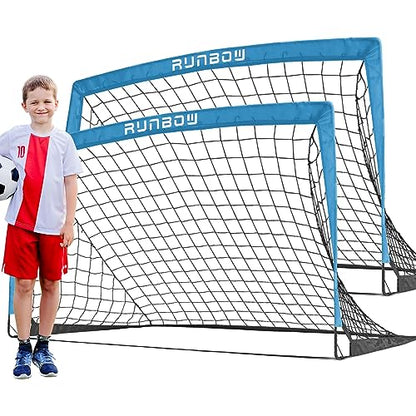 5x3 FT Kids Soccer Goal with Carry Bag, Portable Folding Soccer Net for Backyard Training, Indoor/Outdoor Use for Youth and Adults