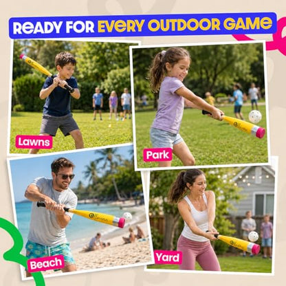 Pencil Bat - Novelty Backyard Baseball Games Gift - Youth Metal Baseball Bat - 2 5/8" Aluminum Barrel with Balanced Weight and Durable Finish - size: 31" 21oz