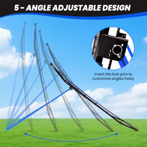 BAGAIL Volleyball Rebounder Net 7x4 Ft, Bounce Back Training Equipment with Unique Curved Frame for Better Catching, 5 Adjustable Angles for Volleying & Spiking, Easy Set Up & Sturdy Base - color: Blue