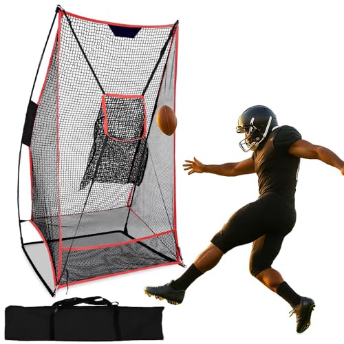 Football Kicking Cage & Practice Net - Portable Target System for Quarterback Passing Drills, Backyard Training Aid with Carry Bag - size: 3X6FT With Taget