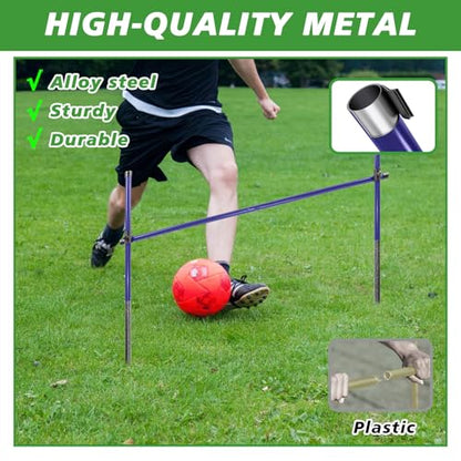 Agility Poles, 6 Pack 4.9FT Metal Soccer Training Poles Adjustable Agility Hurdles Training Equipment